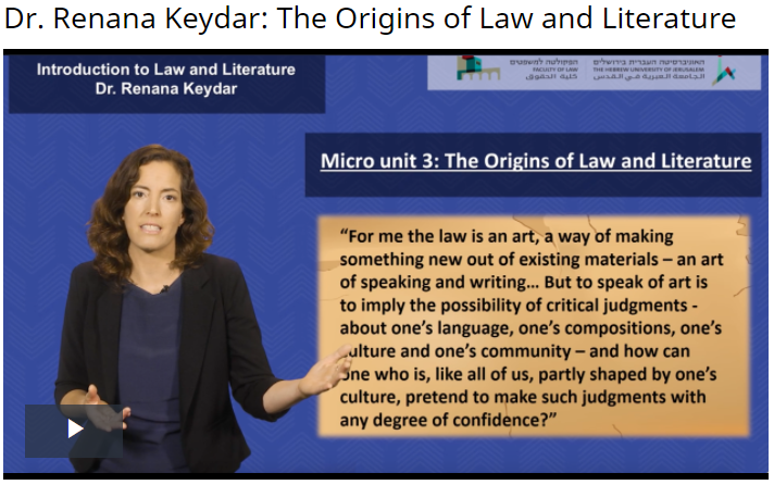 Dr. Renana Keydar: The Origins of Law and Literature